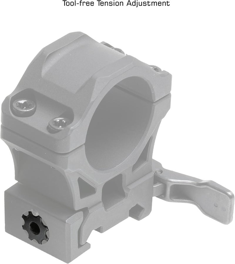 UTG ACCU-SYNC QR 1" Medium Profile Scope Rings, Picatinny,Black - Image 3